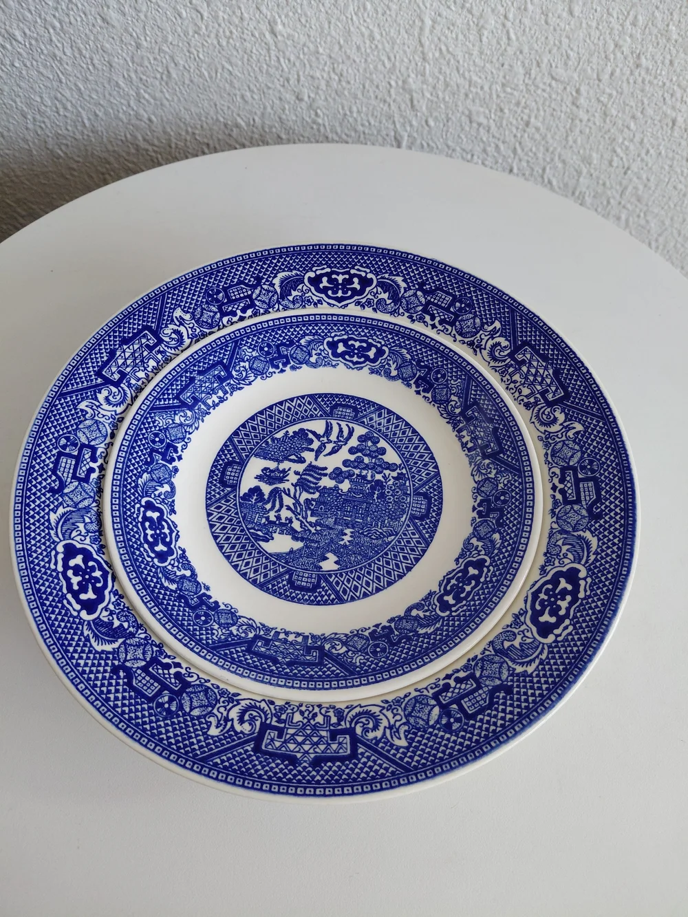 Vtg Willow Ware Royal China Royal Ironstone 2 Matched Dinner Plates